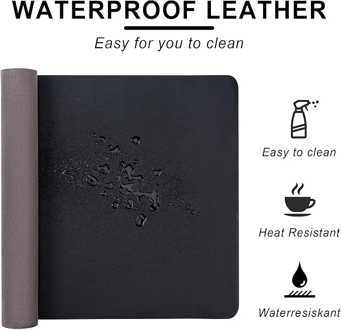 CADONO Leather Desk Pad Protector, Non-Slip PU Leather Large Mouse Pad - Image 3