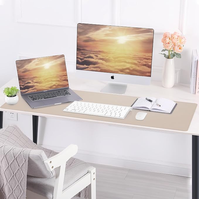 AFIING Cork Desk Mat 47" x 23.6", Dual-Sided Natural Cork & PU Leather Desk Pad - Image 6