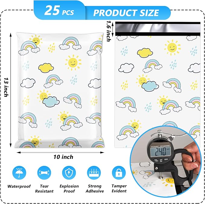 Poly Mailer 10x13 Inch 25 Pcs, Waterproof and Tear-Resistant Shipping Bags - Image 2