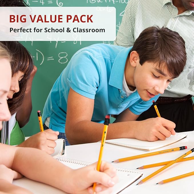 Taja 150 Pack #2 HB Pencils, Bulk Pre-Sharpened Wood-Cased Pencils - Image 5