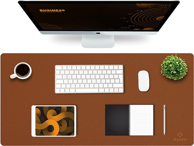 K KNODEL Large Office Leather Desk Mat, Mouse and Keyboard Pad, Computer and by K+KNODEL