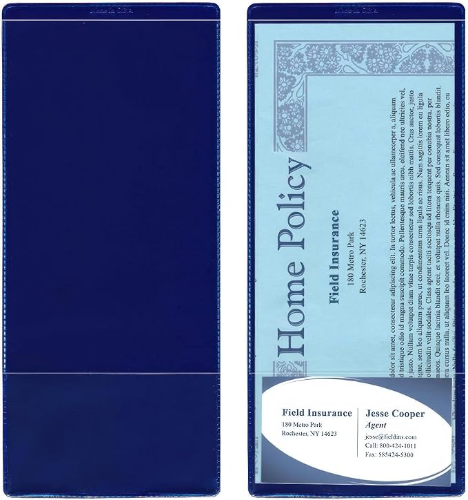 StoreSMART® - Navy Blue Plastic Policy/Lotto Ticket Holders - 300-Pack - by StoreSMART