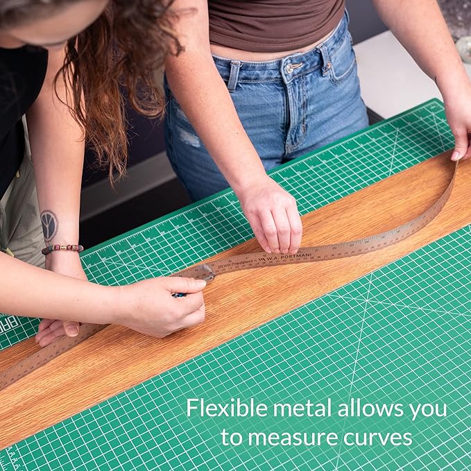Breman Precision Metal Ruler 24 Inch Cork Back – 2 Pk Stainless Steel Straight - Image 6