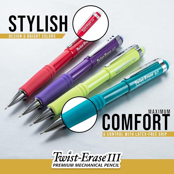 Pentel Twist-Erase III Mechanical Pencil, Medium Line, - Image 2