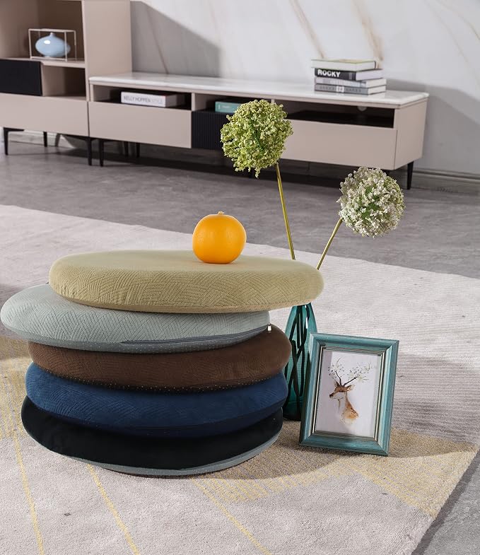 Sigmat Memory Foam Seat Cushion Anti-Slip Soft Round Chair Pad 16 Inch Velvet - Image 7