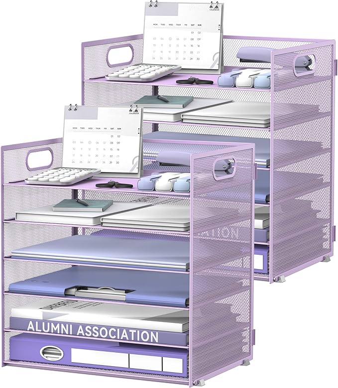 Daltack 6 Tier Paper Organizer for Desk, Paper Letter Tray Organizer for Desks by DALTACK