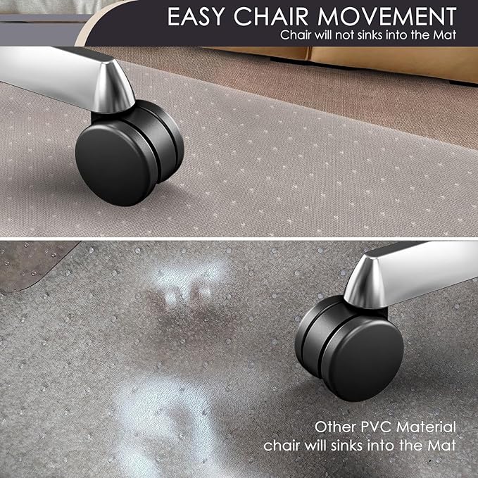 Kuyal Office Chair Mat for Carpet, 48x60 Clear Heavy Duty Computer Chair Mat - Image 4