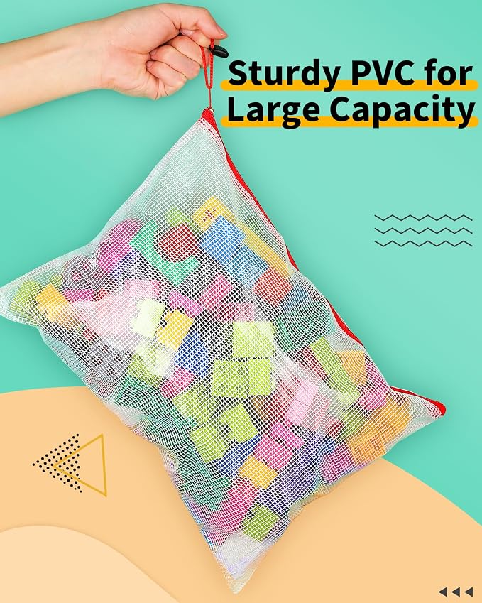 Smarpau 24pcs Mesh Zipper Pouch, 8 Sizes 8 Colors Plastic Zipper Bags - Image 4