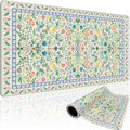 Green Floral Desk Mat, 31.5"x15.7" Large Mouse Pad, Anti-Slip Rubber Base by Mcapirivo
