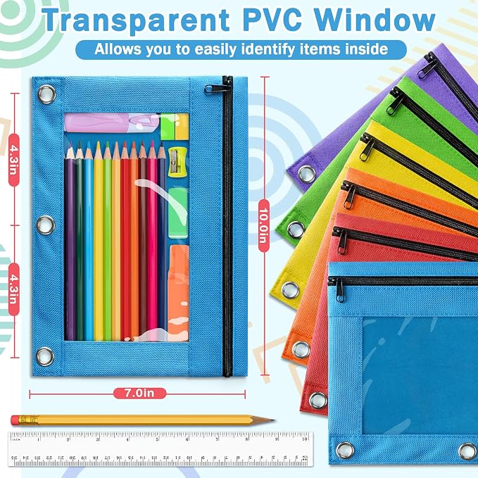 Pencil Pouch for 3 Ring Binder, 72 Pack Bulk Pencil Pouches - Image 2
