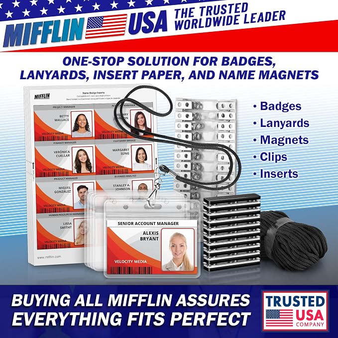 Mifflin-USA Plastic Vertical Card Holder Quick Load No Zipper Name ID Badge - Image 5