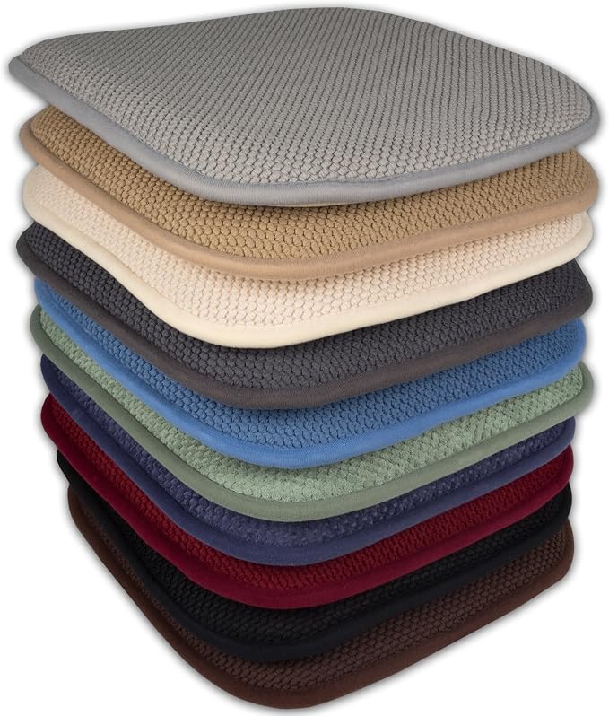 Sweet Home Collection Memory Foam Honeycomb Nonslip Back 16" x 16" Chair/Seat - Image 7