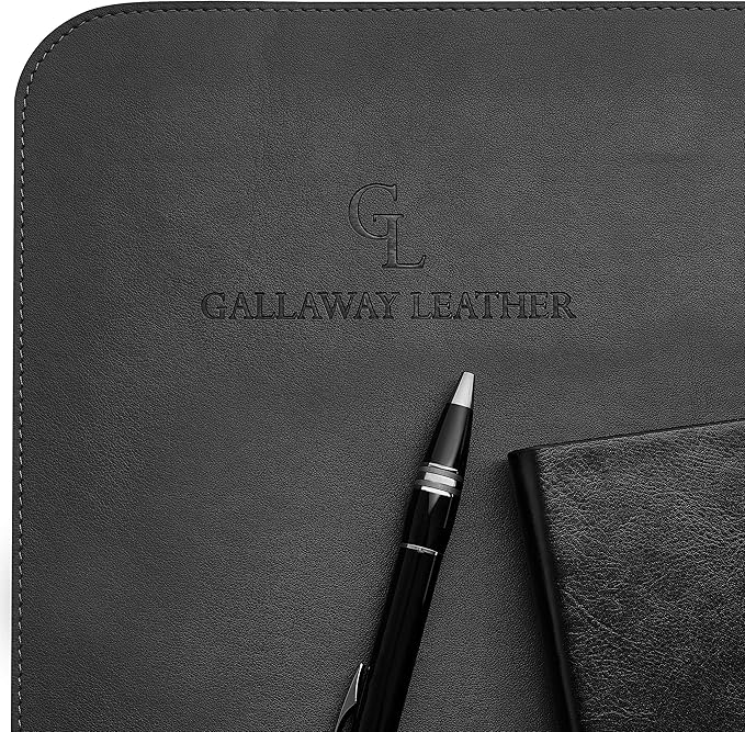 Gallaway Leather Desk Mat, Office Writing Desk Pad, Large 36" x 17" Black - Image 5